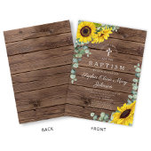 エレガントなひまわりクロス洗礼式 招待状