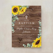 エレガントなひまわりクロス洗礼式 招待状
