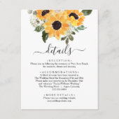 エレガントなひまわりグリーンのウェディング詳細 エンクロージャーカード (正面)