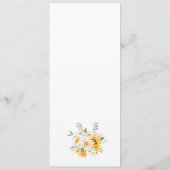 エレガントなひまわりデイジー結婚式メニュー プログラム (裏面)