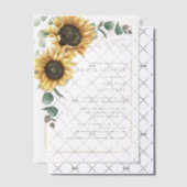 エレガントなひまわりフラワーブライダルシャワー ベラム紙招待状 (オフセット (招待状))