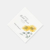 エレガントなひまわりボタニカルスクリプト ブライダルシャワー スタンダードカクテルナプキン (角)