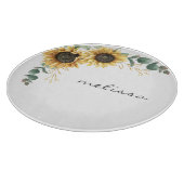 エレガントなひまわりユーカリの花束 カッティングボード (角)