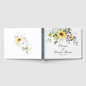 エレガントなひまわりユーカリの葉の花嫁のシャワー ゲストブック (全面)