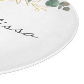 エレガントなひまわりユーカリーフラワー カッティングボード (角)