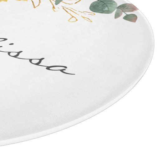 エレガントなひまわりユーカリーフラワー カッティングボード (角)