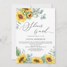 エレガントなひまわりユーカリ ブライダルシャワー郵送で 招待状