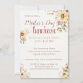 エレガントなひまわり水彩フラワーマザーズデー 招待状 (正面)