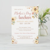 エレガントなひまわり水彩フラワーマザーズデー 招待状 (スタンド正面)