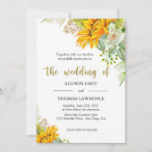 エレガントなひまわり ウェディング 招待状 (正面)