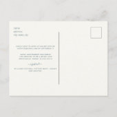 エレガントなひまわり トスカーナ ダスティーブルー ブライダルシャワー インビテーションポストカード (裏面)