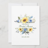 エレガントなひまわり ブライダルシャワーのゲームカード 招待状 (裏面)