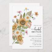 エレガントなひまわり ブライダルシャワー 招待状 (正面/裏面)