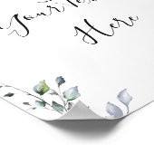 エレガントなひまわり ユーカリグリーン オーダーメイド ポスター (角)