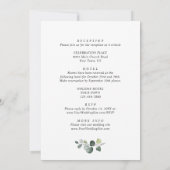 エレガントなひまわり ユーカリ ウェディング オールインワン 招待状 (裏面)