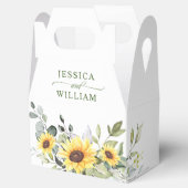 エレガントなひまわり ユーカリ フラワーギフト ウェディング フェイバーボックス (オープン)