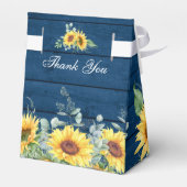 エレガントなひまわり ユーカリ フラワーブライダルシャワー フェイバーボックス (裏面サイド)