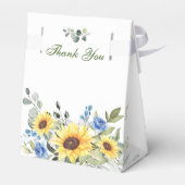 エレガントなひまわり ユーカリ フラワーブライダルシャワー フェイバーボックス (裏面サイド)