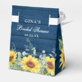 エレガントなひまわり ユーカリ フラワーブライダルシャワー フェイバーボックス (裏面サイド)
