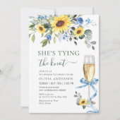 エレガントなひまわり ユーカリ ブライダルシャワー 招待状 (正面)