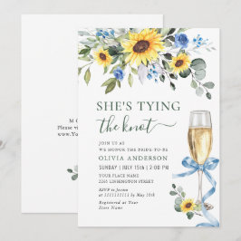 エレガントなひまわり ユーカリ ブライダルシャワー 招待状