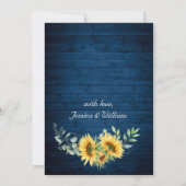 エレガントなひまわり ユーカリ 水彩 結婚式の招待状 招待状 (裏面)