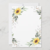 エレガントなひまわり 水彩グリーン ウェディング 招待状 (裏面)