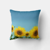 エレガントなひまわり 空の青い色合い クッション (裏面)