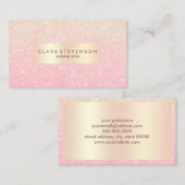 エレガントなひよこのばら色の金ゴールドのグリッターのメーキャップアーティスト 名刺 (正面/裏面)
