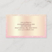 エレガントなひよこのばら色の金ゴールドのグリッターのメーキャップアーティスト 名刺 (裏面)