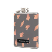 エレガントなひよこのばら色の金ゴールドの抽象芸術のブラシパターン フラスク (左)