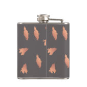 エレガントなひよこのばら色の金ゴールドの抽象芸術のブラシパターン フラスク (裏面)