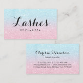 エレガントなひよこのばら色の金ゴールドの水のグリッターの鞭 名刺 (正面/裏面)