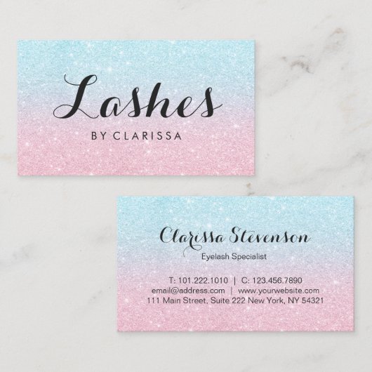 エレガントなひよこのばら色の金ゴールドの水のグリッターの鞭 名刺 (正面/裏面)