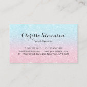 エレガントなひよこのばら色の金ゴールドの水のグリッターの鞭 名刺 (裏面)