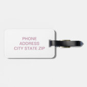 エレガントなひよこのゆとりのばら色の金ゴールドの熱帯パイナップル ラゲッジタグ (裏面横)