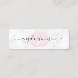 エレガントなひよこのピンクの唇の白人の大理石のメーキャップアーティスト スキニー名刺