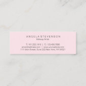 エレガントなひよこのピンクの唇の白人の大理石のメーキャップアーティスト スキニー名刺 (裏面)