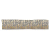 エレガントなひよこのフェイクな金ゴールドおよび灰色ブラシストローク ショートテーブルランナー (横)