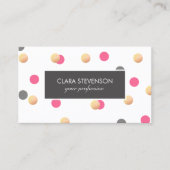 エレガントなひよこのフェイクな金ゴールドの灰色のピンクの紙吹雪は点を打ちます 名刺 (正面)