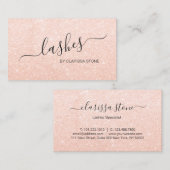 エレガントなひよこのモダンのばら色の金ゴールドのグリッターの鞭 名刺 (正面/裏面)