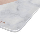 エレガントなひよこの幾何学的で白い大理石のばら色の金ゴールド カッティングボード (角)