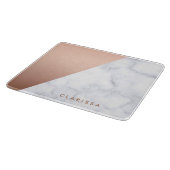 エレガントなひよこの幾何学的で白い大理石のばら色の金ゴールド カッティングボード (角)