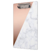 エレガントなひよこの幾何学的で白い大理石のばら色の金ゴールド クリップボード (左)