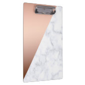 エレガントなひよこの幾何学的で白い大理石のばら色の金ゴールド クリップボード (右)