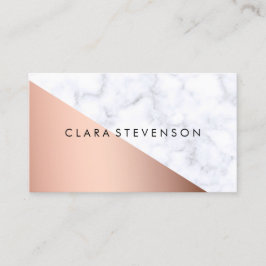 エレガントなひよこの幾何学的で白い大理石のばら色の金ゴールド 名刺