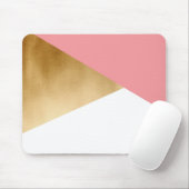 エレガントなひよこの幾何学的なモダンでフェイクな金ゴールドのピンク マウスパッド (マウス)