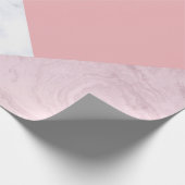 エレガントなひよこの幾何学的な白いパステル調ピンクの大理石 ラッピングペーパー (角)