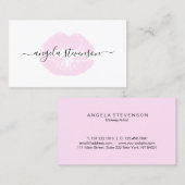 エレガントなひよこの薄紫の紫色の唇のロゴのメーキャップアーティスト 名刺 (正面/裏面)