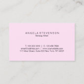 エレガントなひよこの薄紫の紫色の唇のロゴのメーキャップアーティスト 名刺 (裏面)